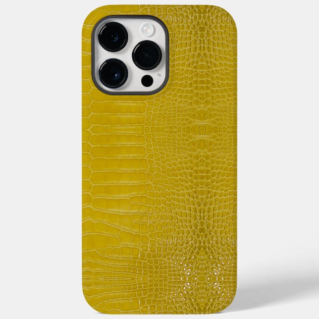 Yellow Alligator Texture Print Case-Mate iPhone Case (Back)
