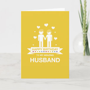 Yellow   Amazing Husband   Happy Birthday Card