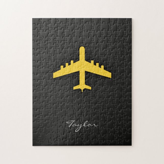 Yellow Amber Aeroplane Jigsaw Puzzle (Vertical)
