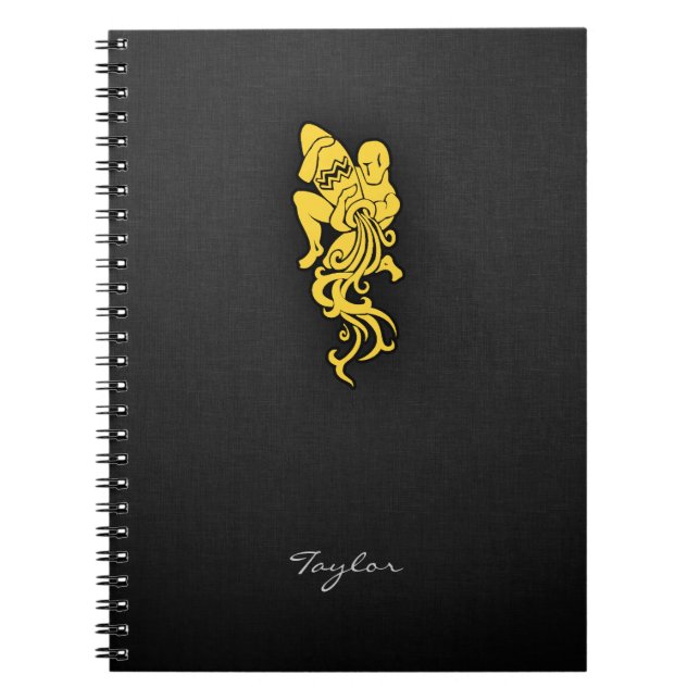 Yellow Amber Aquarius Notebook (Front)