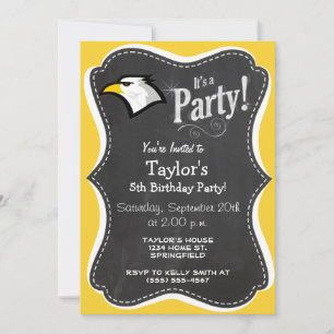 Yellow Amber Bald Eagle Invitation