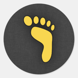 Yellow Amber Footprint Classic Round Sticker