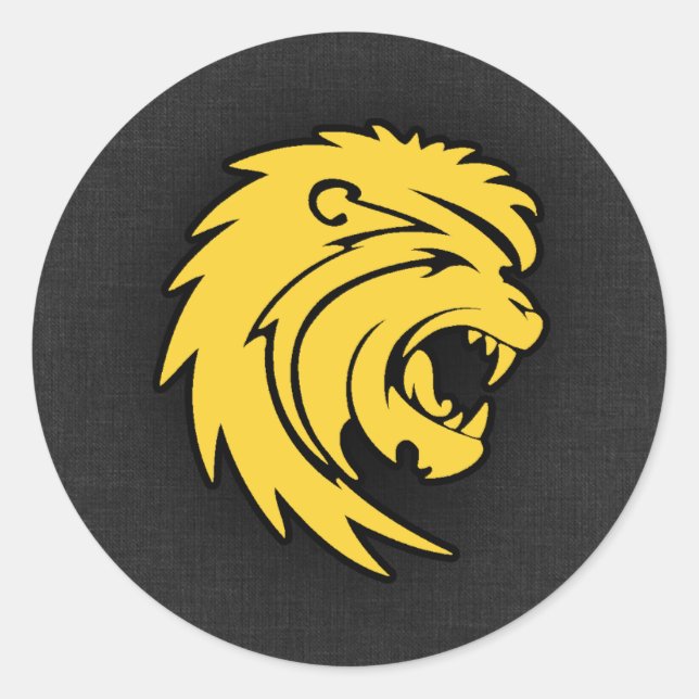 Yellow Amber Leo Classic Round Sticker (Front)