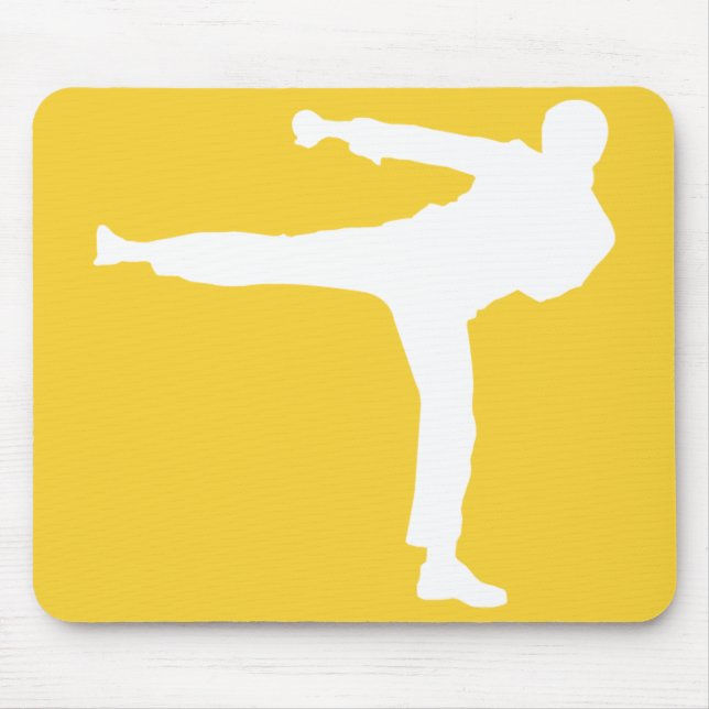 Yellow Amber Martial Arts Mouse Mat (Front)