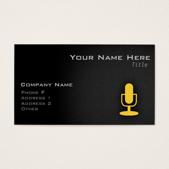Yellow Amber Microphone Business Card