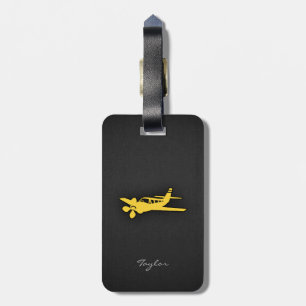 Yellow Amber Plane Luggage Tag