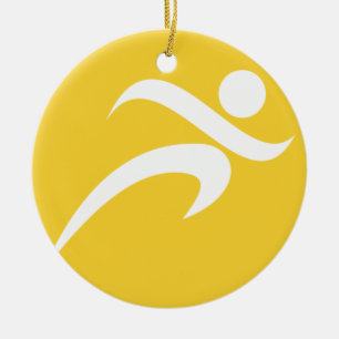 Yellow Amber Running Ceramic Tree Decoration