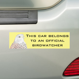 Yellow American Kestrel Birdwatcher Bumper Sticker