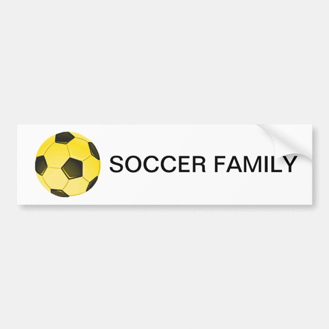 Yellow American Soccer Ball or Football Bumper Sticker (Front)