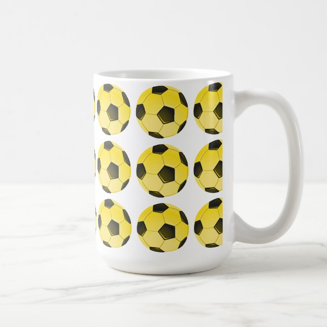 Yellow American Soccer Ball or Football Coffee Mug (Right)