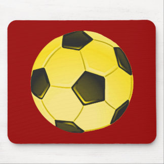 Yellow American Soccer Ball or Football Mouse Mat