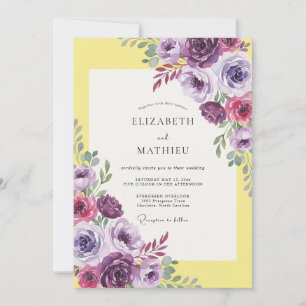Yellow Amethyst Bloom Wedding Invitation