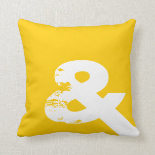 Yellow Ampersand Pillow Cushion