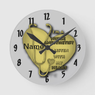 Yellow Anaesthetist Nurse Round Clock
