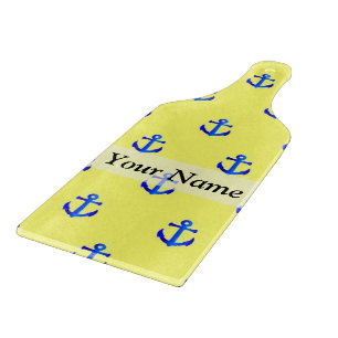 Yellow anchor pattern cutting board