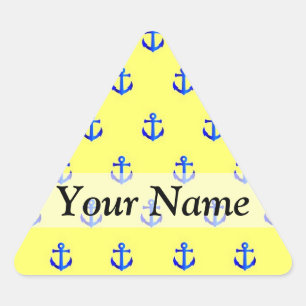 Yellow anchor pattern triangle sticker