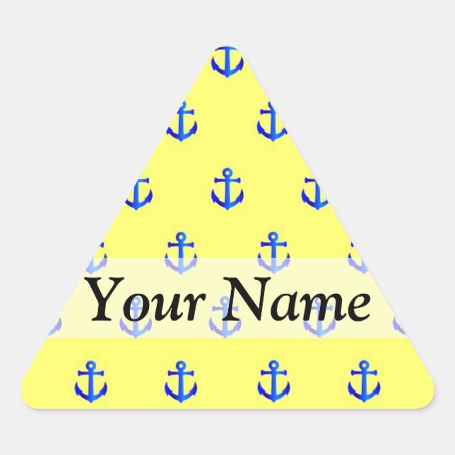 Yellow anchor pattern triangle sticker (Front)
