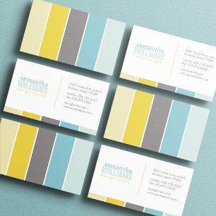 Yellow and Aqua Modern Colour Blocks Business Card