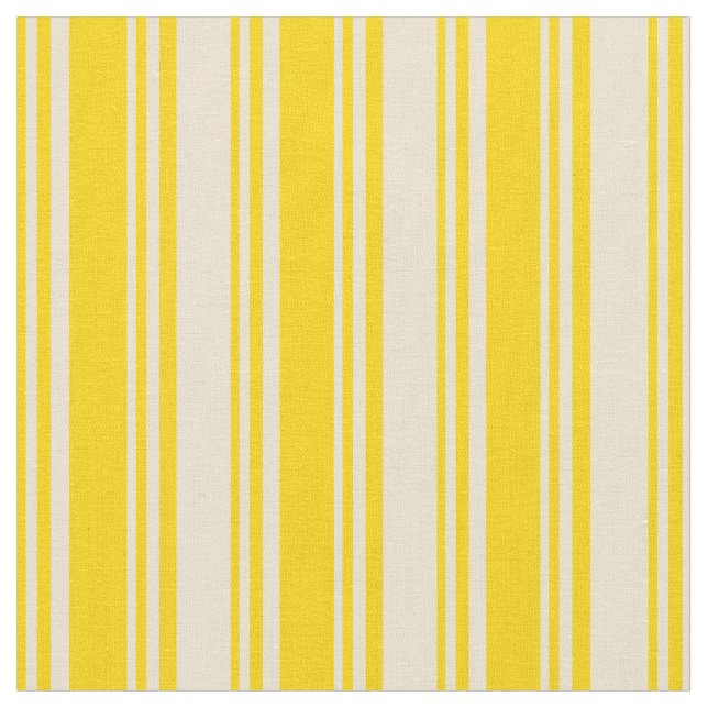 Yellow and Beige Coloured Lines Fabric (Close Up)