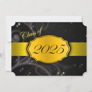 Yellow and Black 2025 Graduation Invitation