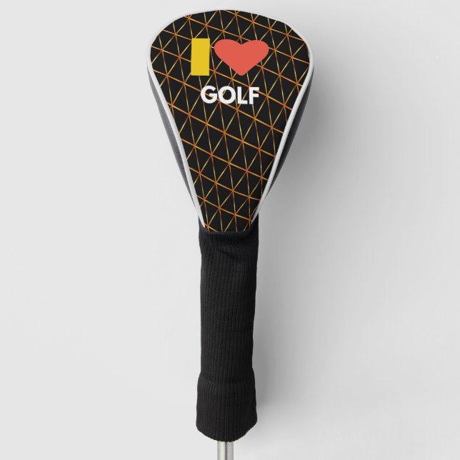 Yellow and Black Abstract   Golf Head Cover (Front)