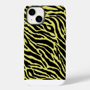 Yellow and Black Animal Print Stripes iPhone 14 Case