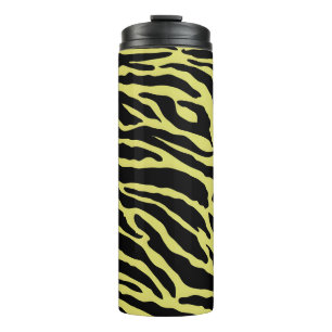 Yellow and Black Animal Print Stripes  Thermal Tumbler
