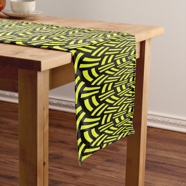Yellow and Black Art Deco Medium Table Runner (In Situ)
