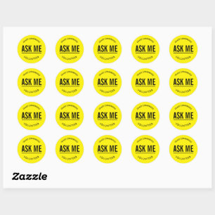 Yellow and black ask me volunteer  sticker