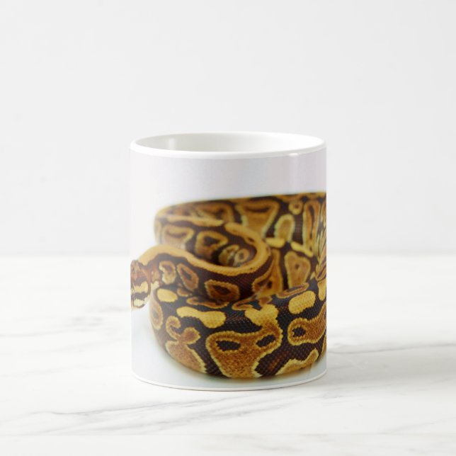Yellow and Black Ball Python Coffee Mug (Center)