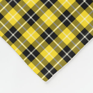 Yellow and Black Barclay Clan Tartan Fleece Blanket