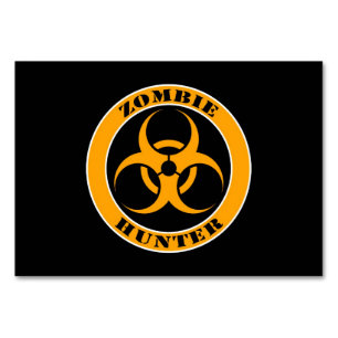 Yellow and Black Bio Hazard Zombie Hunter Table Number