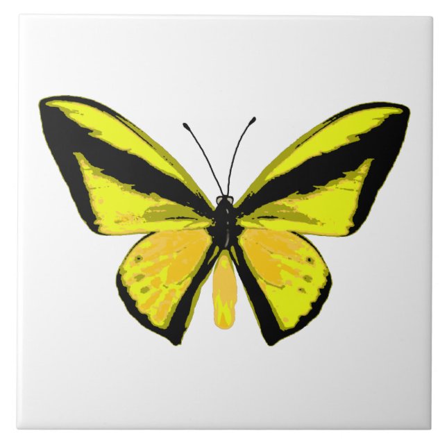 Yellow and black bird wing butterfly tile (Front)
