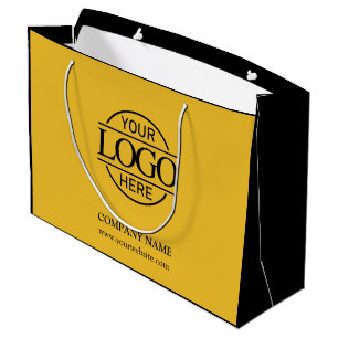 Yellow and Black Branded Business Logo Promotional Large Gift Bag