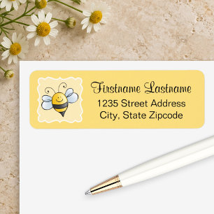 Yellow and Black Bumblebee Cute Return Address