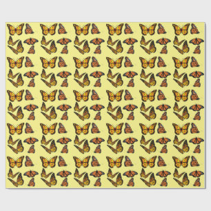 yellow and black butterflies nature Wrapping Paper