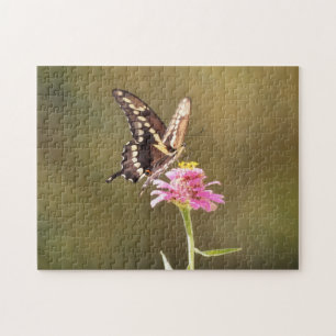 Yellow and Black Butterfly Flower Art Puzzle