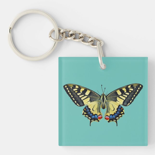 Yellow and black butterfly  keychain (Front)