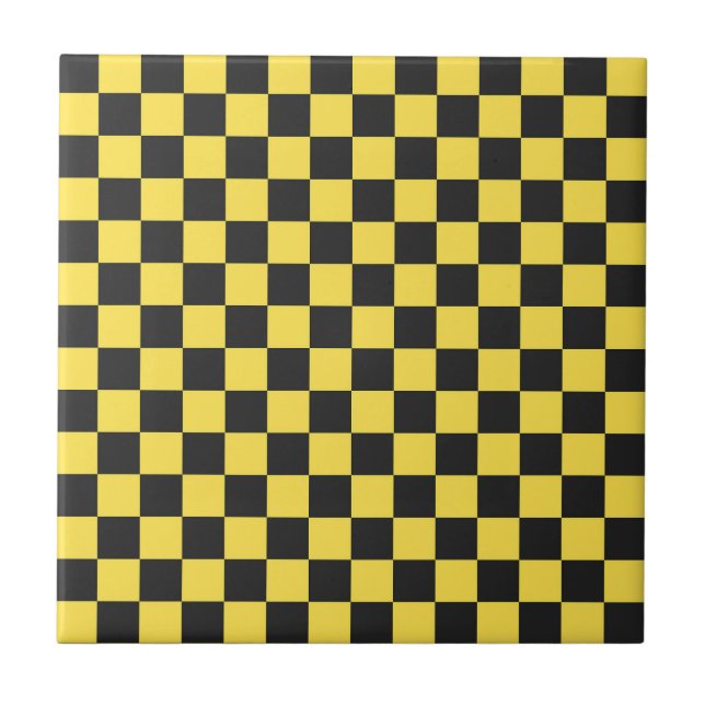 Yellow and black checkerboard pattern tile (Front)