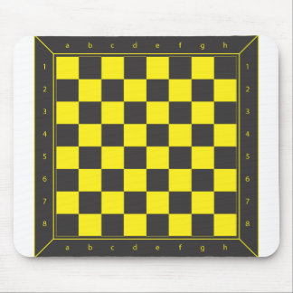 Yellow and Black Chess Table Mouse Mat