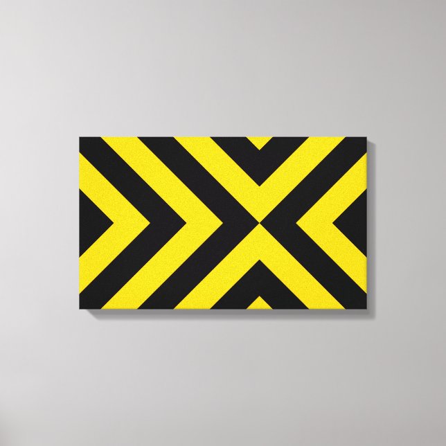 Yellow and Black Chevrons Canvas Print (Front)