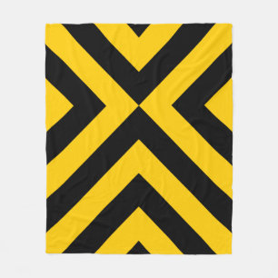 Yellow and Black Chevrons Fleece Blanket