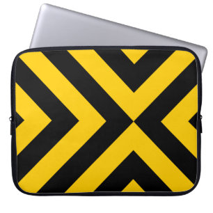 Yellow and Black Chevrons Laptop Sleeve