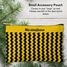 Yellow and Black Chevrons - SMALL Accessory Pouch
