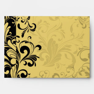 Yellow and Black Contemporary Swirl Envelopes
