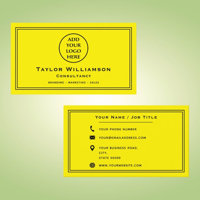 Yellow And Black Corporate Company Business Logo Business Card (Creator Uploaded)