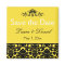 Yellow and Black Damask Save the Date Magnet