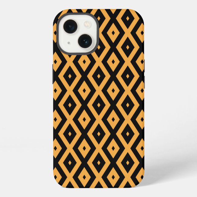 Yellow and black diamond pattern Case-Mate iPhone  Case (Back)
