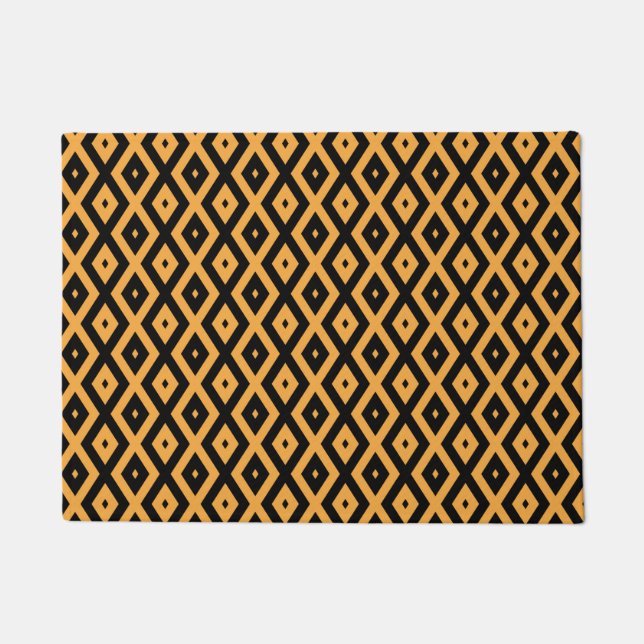 Yellow and black diamond pattern doormat (Front)