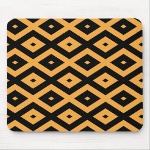 Yellow and black diamond pattern mouse mat